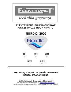 Instrukcja Nordic 2000 80L  Bojler