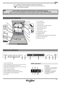 Manual Whirlpool WIF 4O43 DLGT E Máquina de lavar louça