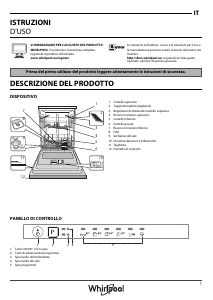 Manuale Whirlpool WUIE 2B19 Lavastoviglie