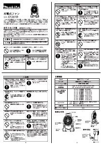 説明書 マキタ CF201DZ 扇風機