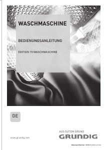 Bedienungsanleitung Grundig Edition 70 Waschmaschine