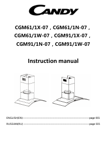 Manual Candy CGM61/1X-07 Cooker Hood