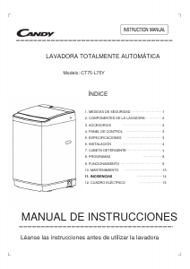 Manual de uso Candy CT75-L75Y Lavadora