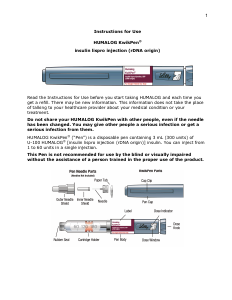 Manual Lilly Humalog KwikPen Insulin Pen