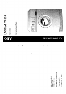 Manuale AEG Lavamat W805 Lavatrice