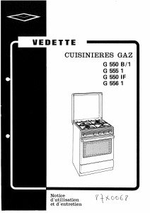 Mode d’emploi Vedette G 550 B/1 Cuisinière