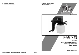 Mode d’emploi Topcraft TSG-75 Pistolet à Peinture