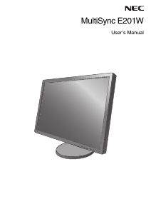 Manual NEC MultiSync E201W LCD Monitor