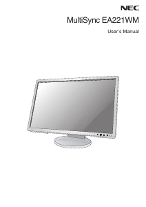 Manual NEC MultiSync EA221WM LCD Monitor