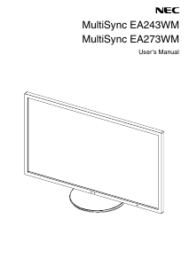 Manual NEC MultiSync EA243WM LCD Monitor