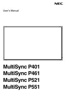 Manual NEC MultiSync P461 LCD Monitor