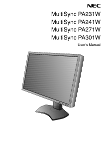 Manual NEC MultiSync PA231W LCD Monitor