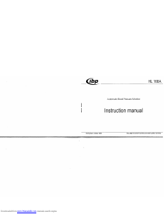 Manual ibp HL 168A Blood Pressure Monitor