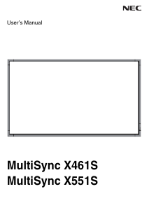 Manual NEC MultiSync X551S LCD Monitor