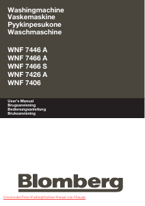 Manual Blomberg WNF 7406 Washing Machine