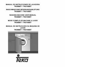 Manual de uso Teka TKX 800T Lavadora