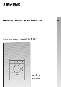 Manual Siemens WXLI3640EE Washing Machine
