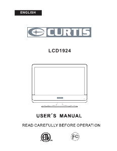 Mode d’emploi Curtis LCD1924 Téléviseur LCD