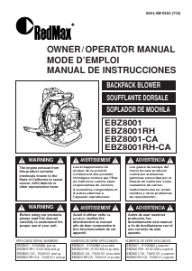 Manual de uso RedMax EBX8001 Soplador de hojas