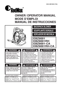 Manual de uso RedMax EBX8001RH Soplador de hojas