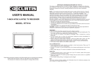 Manual Curtis RT701A Television