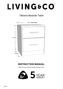 Manual Living & Co Takiwira Bedside Table