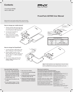 Manuale PNY PowerPack AD7800 Caricatore portatile