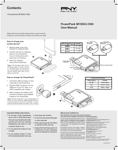 Руководство PNY PowerPack L1500 Портативное зарядное устройство