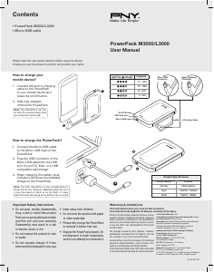 Mode d’emploi PNY PowerPack L3000 Chargeur portable