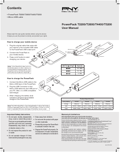 Manual de uso PNY PowerPack T2600 Cargador portátil