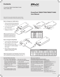 Manual de uso PNY PowerPack T7800 Cargador portátil
