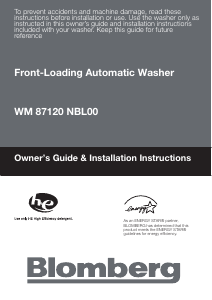 Manual Blomberg WM 87120 NBL00 Washing Machine