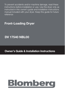 Manual Blomberg DV 17540 NBL00 Dryer