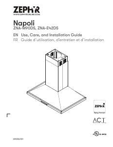 Manual Zephyr ZNA-M90DS Napoli Cooker Hood