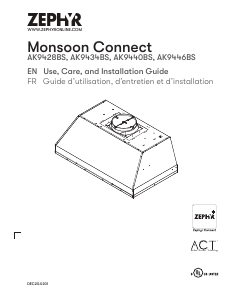 Handleiding Zephyr AK9428BS Monsoon Connect Afzuigkap