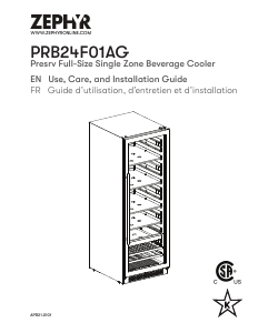 Manual Zephyr PRB24F01AG Refrigerator