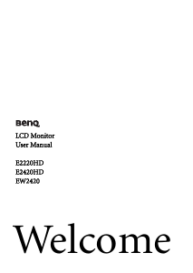 Manual BenQ E2220HD LCD Monitor