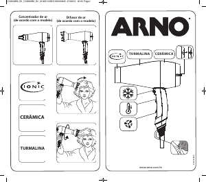 Manual Arno CV8320B1 Power Pro AC 2000 Secador de cabelo