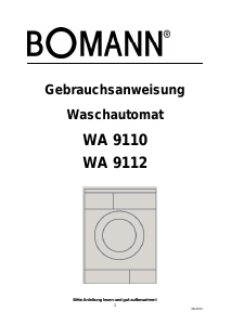 Bedienungsanleitung Bomann WA 9110 Waschmaschine