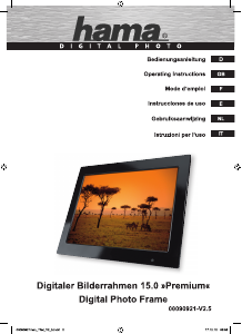 Bedienungsanleitung Hama 00090921 Premium Digitaler bilderrahmen