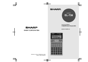 Mode d’emploi Sharp EL-738 Calculatrice
