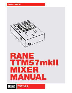 Handleiding Rane TTM57mkII Mengpaneel