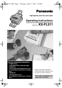 Manual Panasonic KX-FL511 Fax Machine