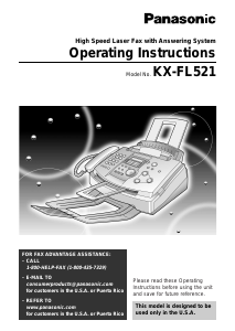 Manual Panasonic KX-FL521 Fax Machine