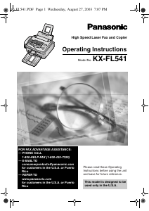 Handleiding Panasonic KX-FL541 Faxapparaat