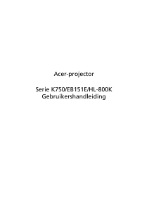 Handleiding Acer K750 Beamer