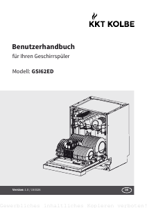 Bedienungsanleitung KKT Kolbe GSI62ED Geschirrspüler