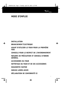 Mode d’emploi Whirlpool AKZ 367 WH Four