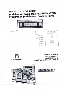 Instrukcja Girbau HS-4007 Pralka