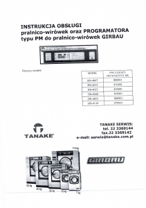 Instrukcja Girbau HS-4022 Pralka